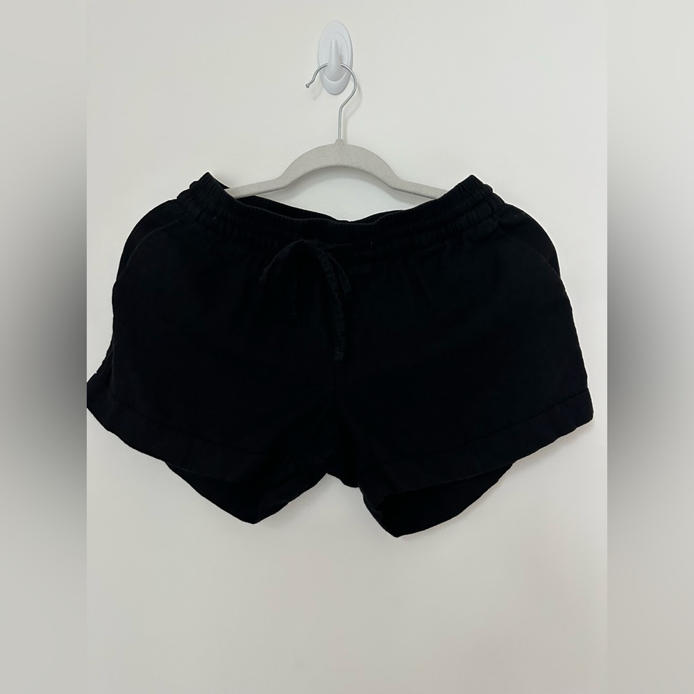 Black Linen Shorts